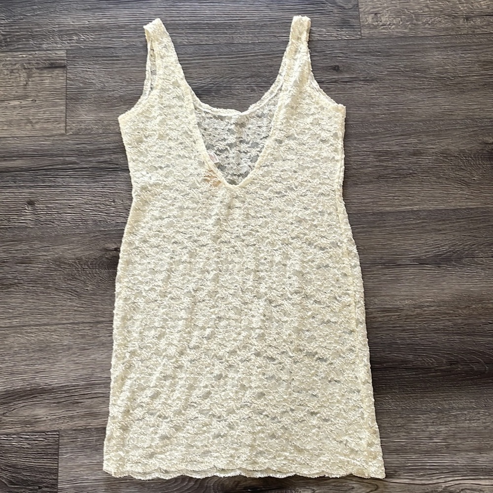 Victoria's Secret | Gold Label VTG Vintage Lace Cover Up Dress Negligee large - Picture 6 of 8